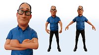 Dad Father Cartoon 3d Model