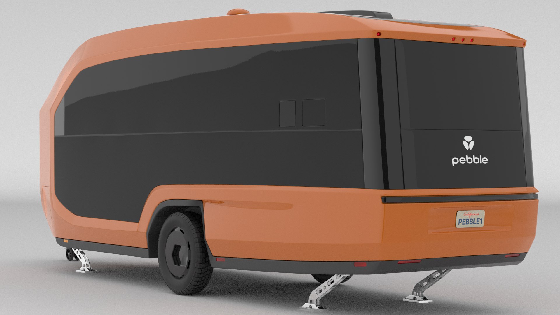 3D Pebble Flow Electric Travel Trailer Orang Model - TurboSquid 2202227