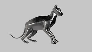 Realistic Cat Statue 3D Model  Sculpted Figurine  STL OBJ FBX  PBR Textures  3D Print  Game R