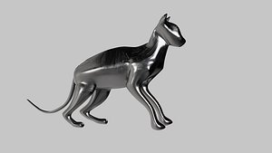 Realistic Cat Statue 3D Model Sculpted Figurine STL OBJ FBX PBR Textures 3D Print Game R