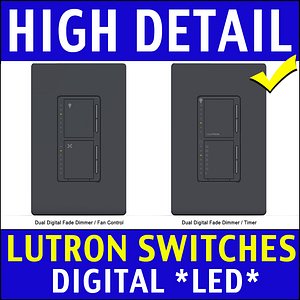 Lutron Light Switch Dimmer with Sleep Timer Feature 3D Model