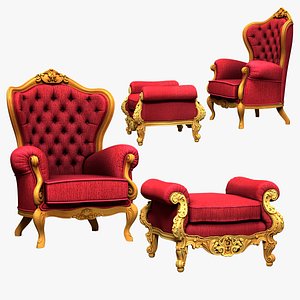 3D model santa chair