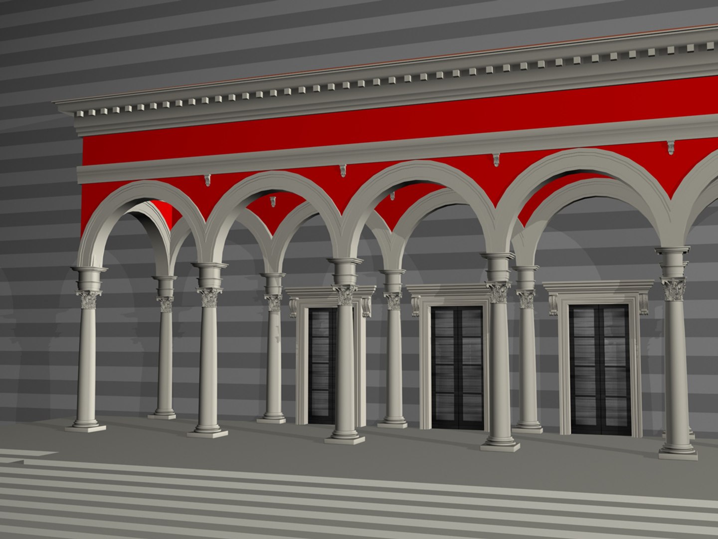 Renaissance Colonnade 3d Model
