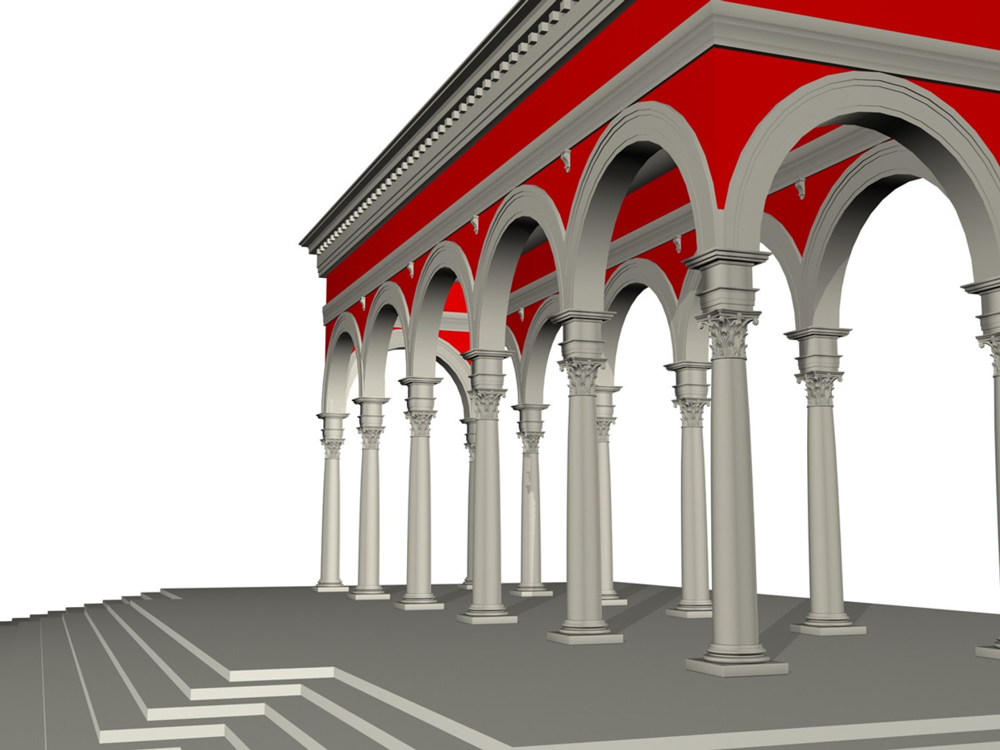 Renaissance Colonnade 3d Model