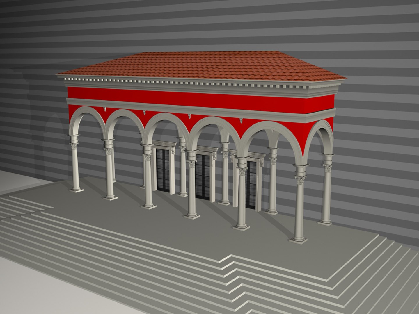 Renaissance Colonnade 3d Model