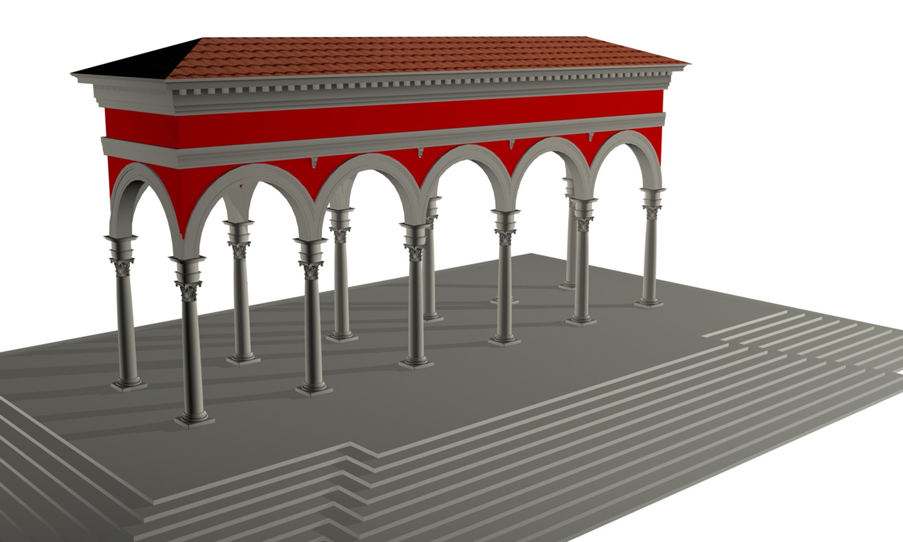 Renaissance Colonnade 3d Model