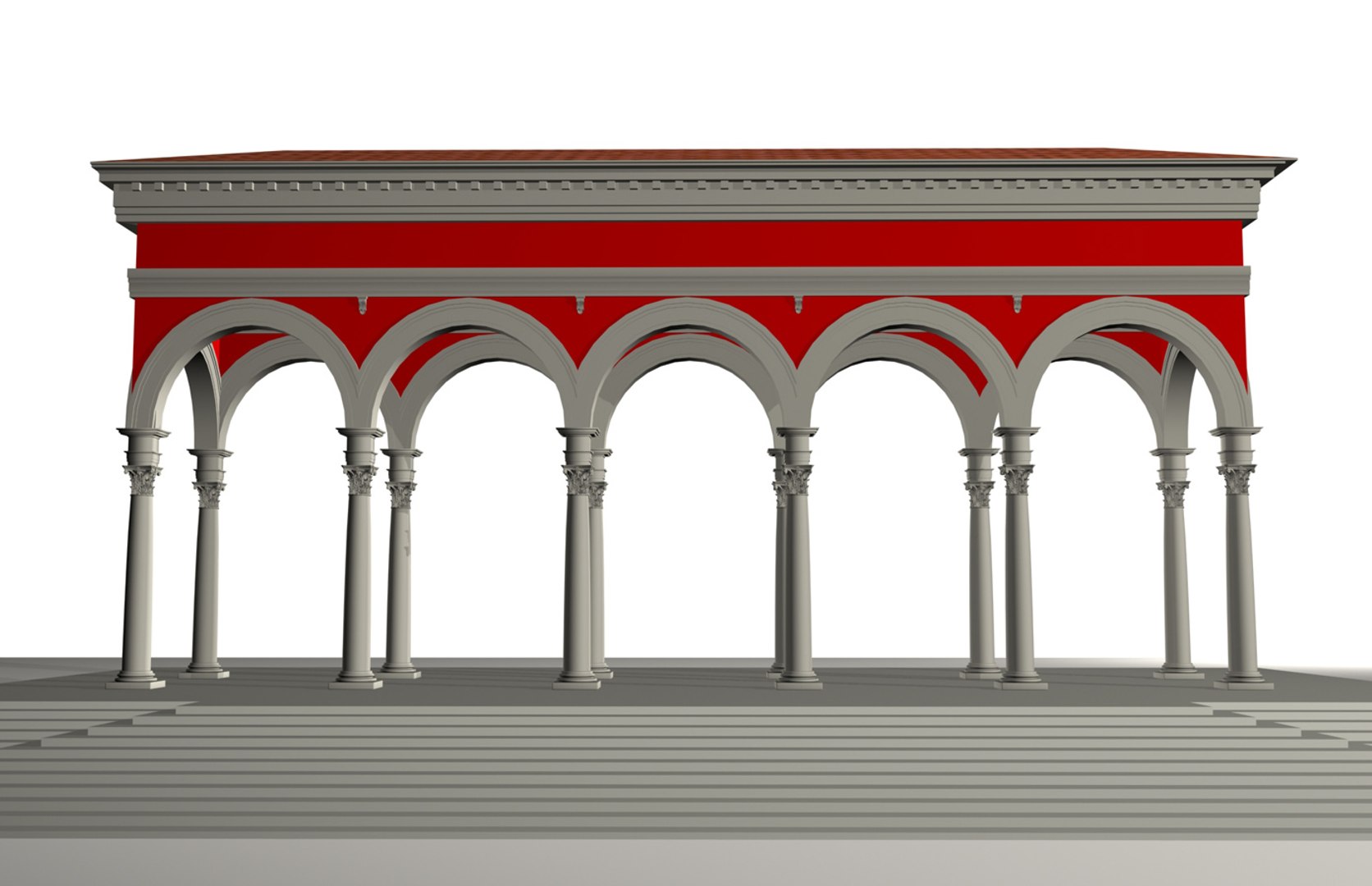 Renaissance Colonnade 3d Model