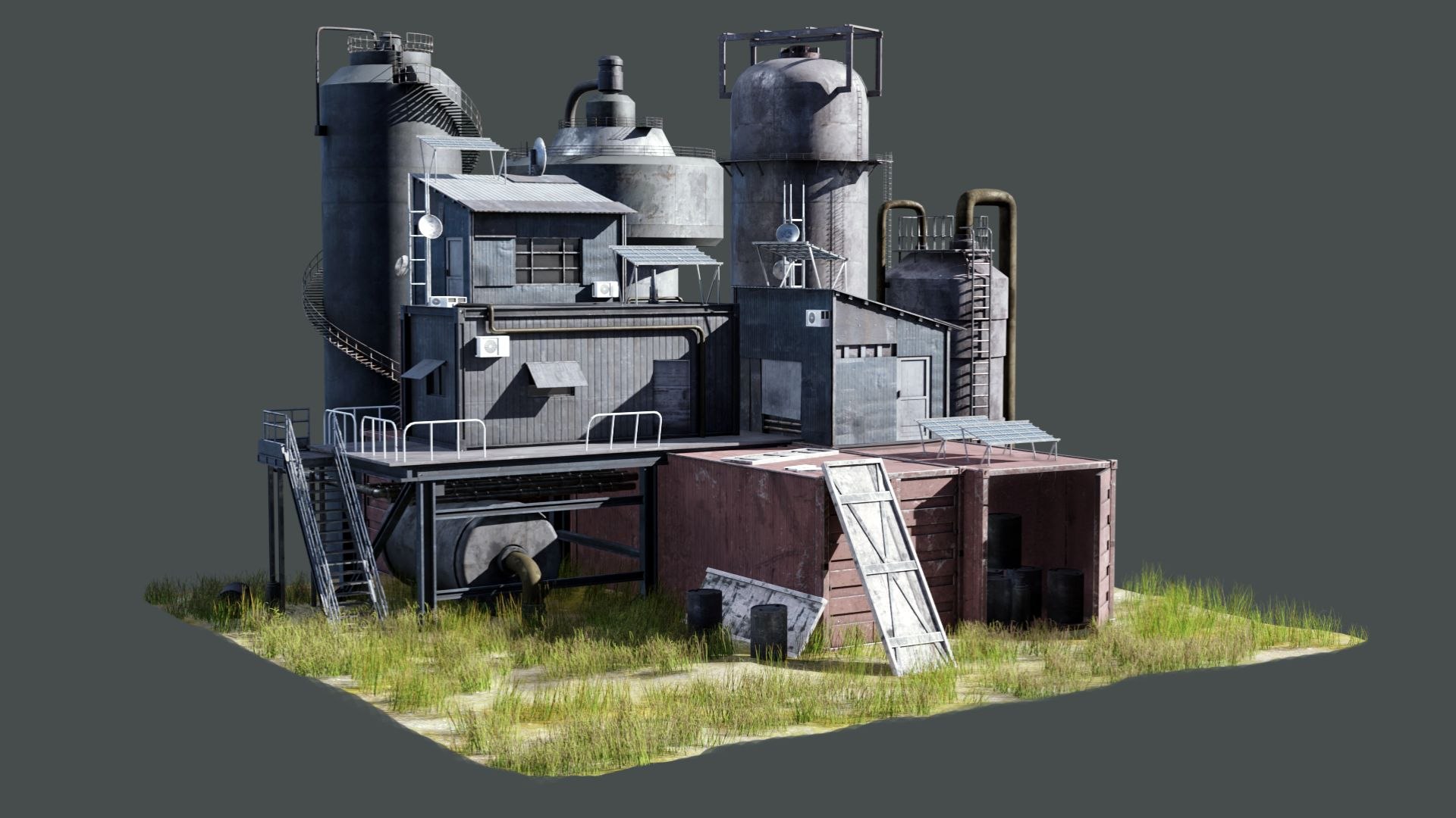 Industrial Architecture Kitbash 11 Modular Factory Buildings Structures ...