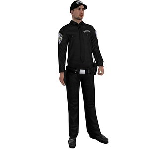 Security Guard 1 LOD1 Rigged