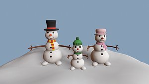 Cartoon Snowman family