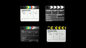 3D movie cinema clapperboard clapboard model