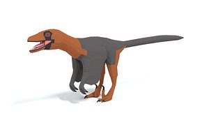 Low Poly Cartoon Achillobator Dinosaur 3D model