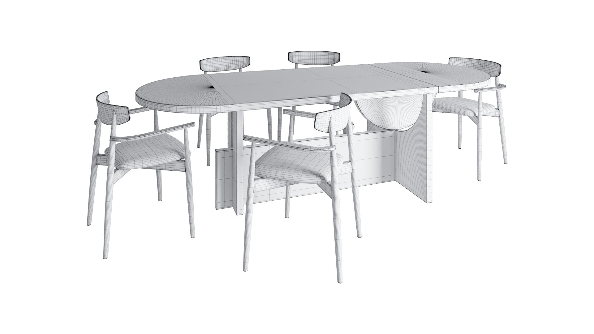 Tecta Lot conference table and Miniforms Claretta chair with armrests ...