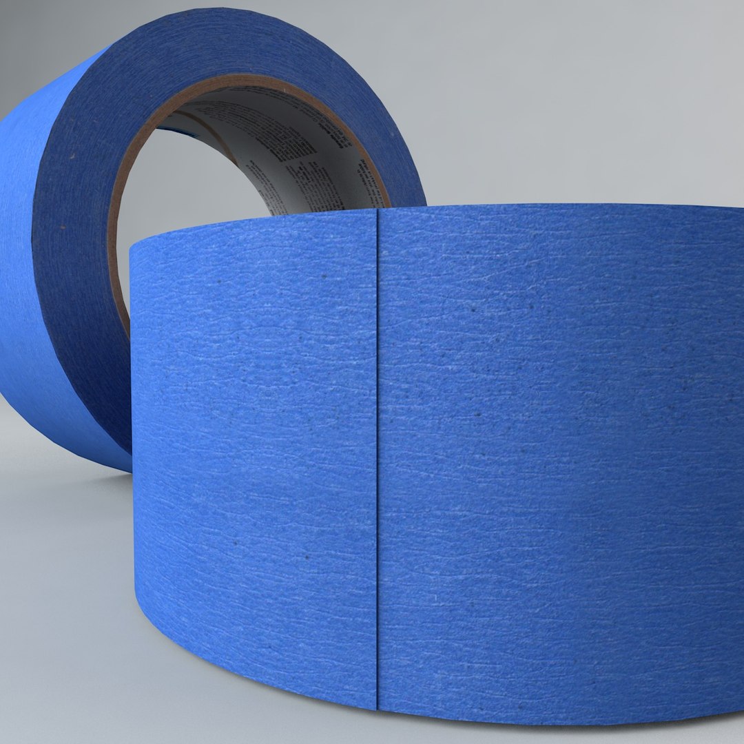 3d model roll blue masking tape