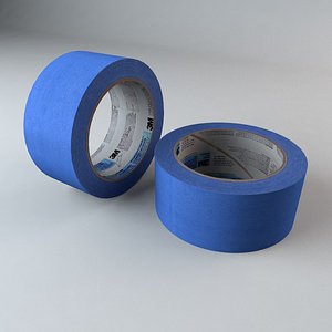 3d model roll blue masking tape