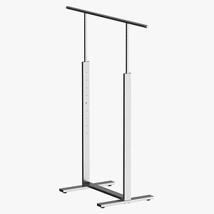 Clothing Single Bar Rack Metal Black and White