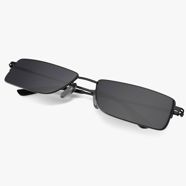Óculos retangulares dobrados com lentes escuras Modelo 3D - TurboSquid ...