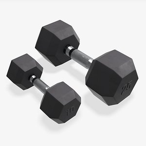 3D rubberized dumbbell