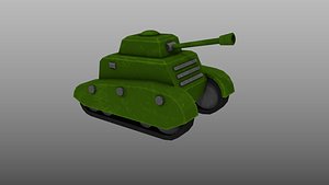 Low-Poly Mobile Game Ready Tank (3 different colors)