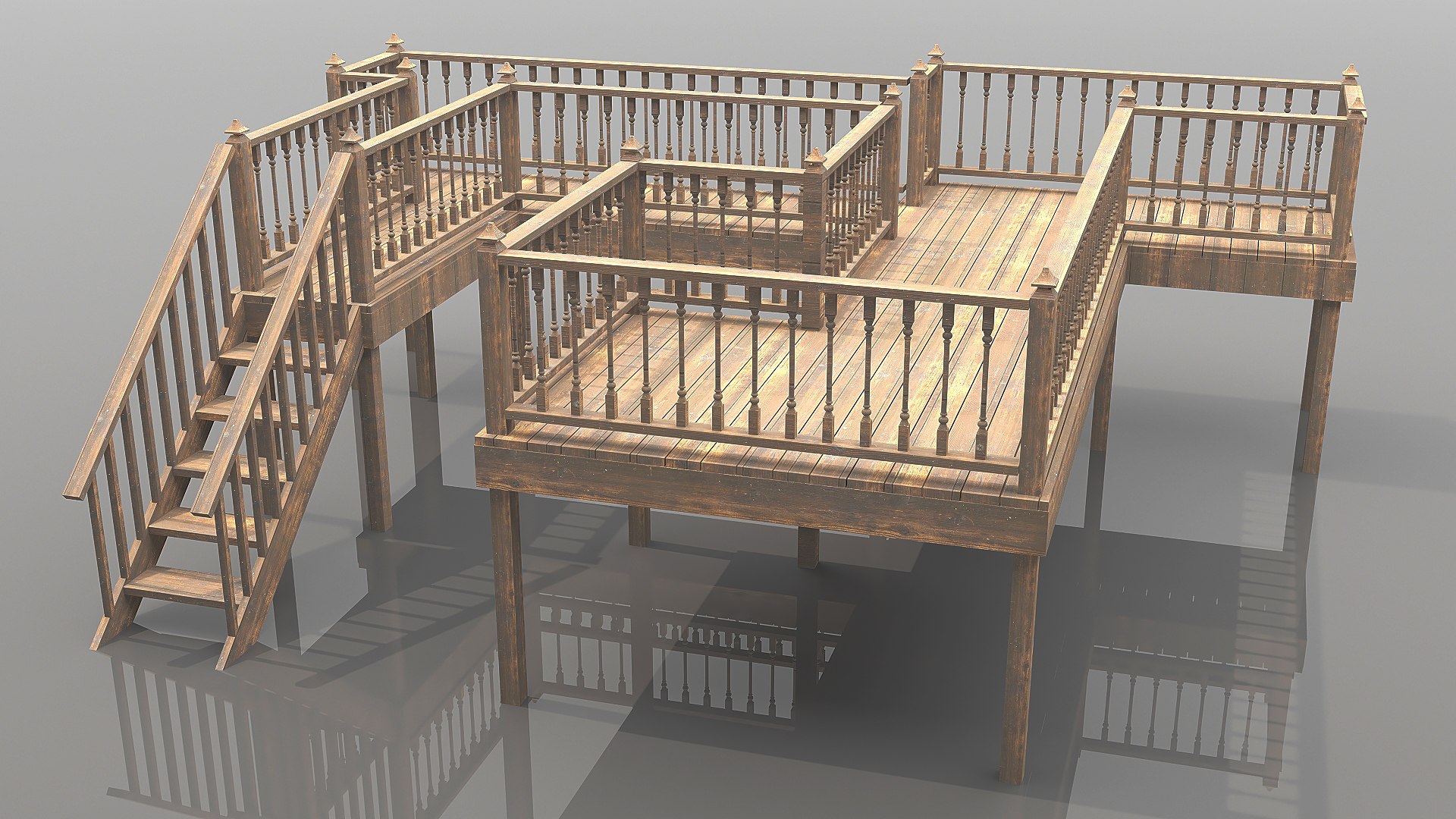3D Wood Veranda Collections Model - TurboSquid 2136897