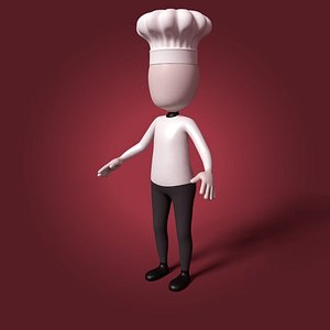 cartoon chef 3D model