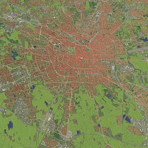 3D Milan Italy in 20 km x 20 km - city and urban