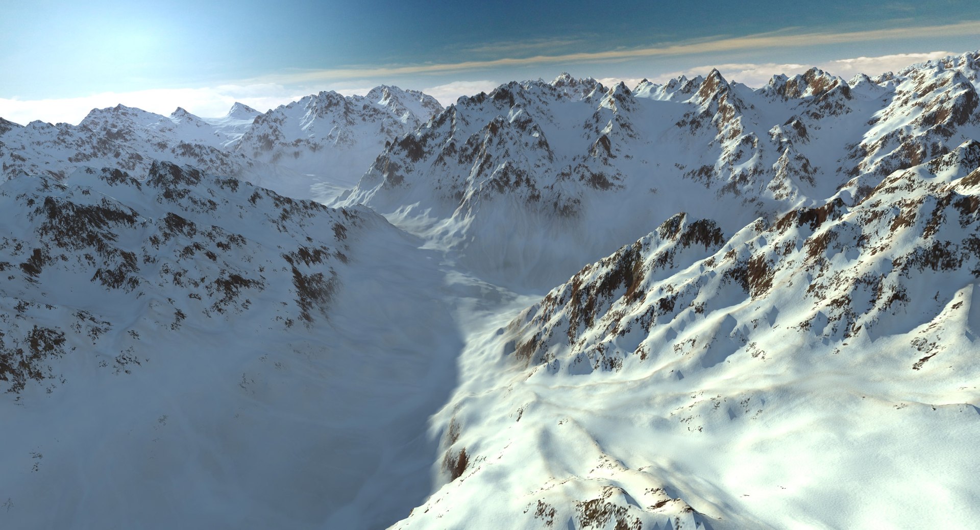 Mountain Snow Range Landscape 3D Model - TurboSquid 1158299