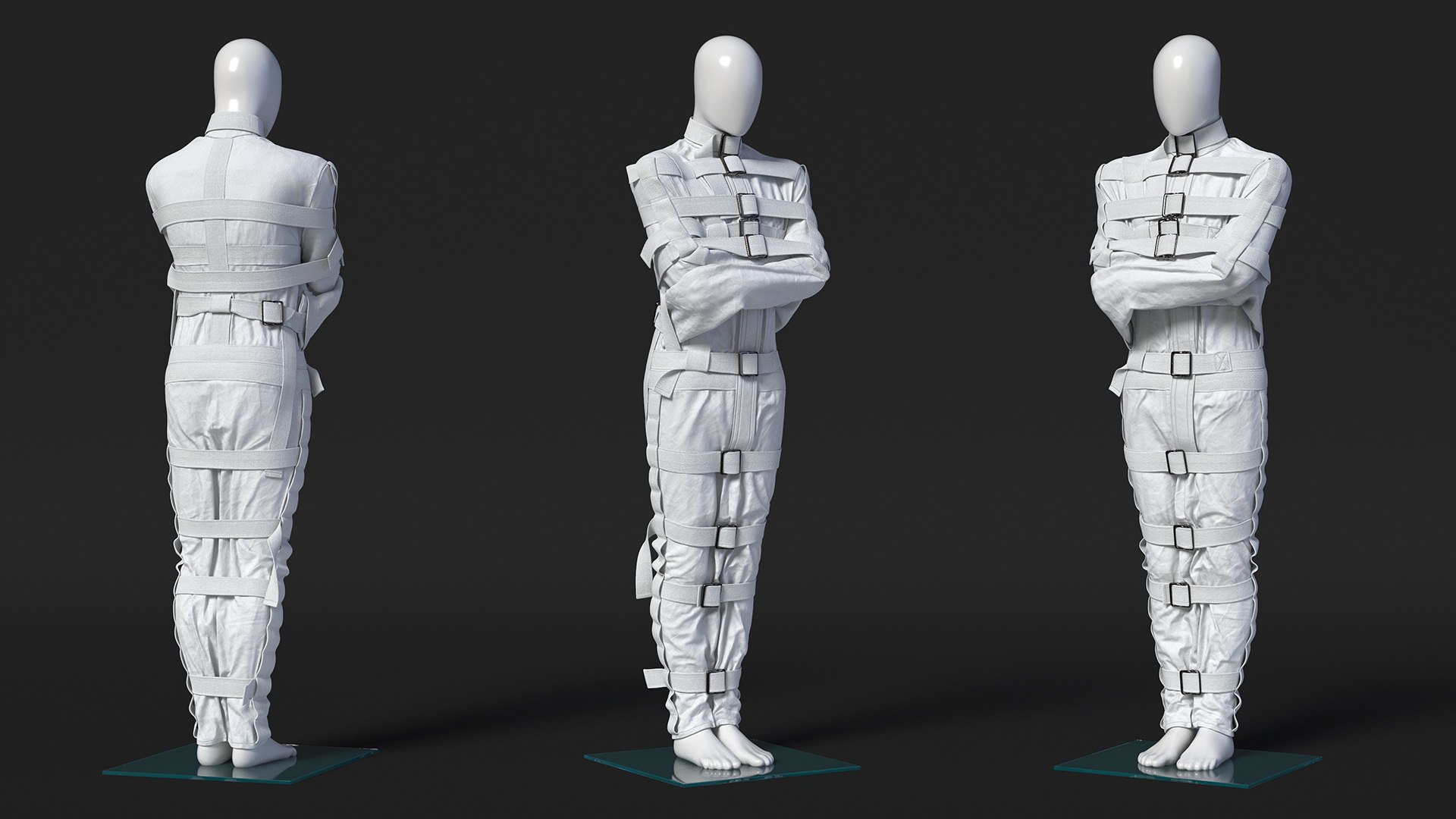3D Straitjacket Mannequin Figure White Model TurboSquid 2291135