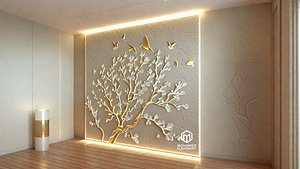 modern panel wall decor set wall relief mural CNC 117 3D