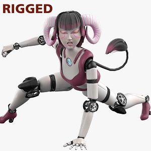 3D Robotic Character Hellen-Humanoid WITH RIG