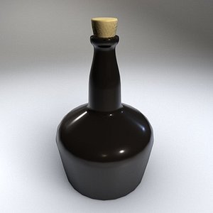 3d rum bottle