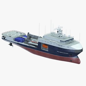 3D Universal tanker supply and salvage vessel 03182 admiral paromov