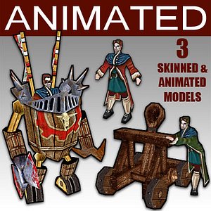 medieval characters 3d model