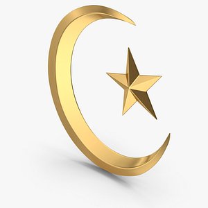 Gold Islamic Moon And Star Symbol