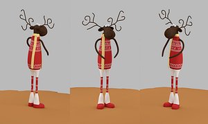 cartoon toy christmas deer 3d 3ds