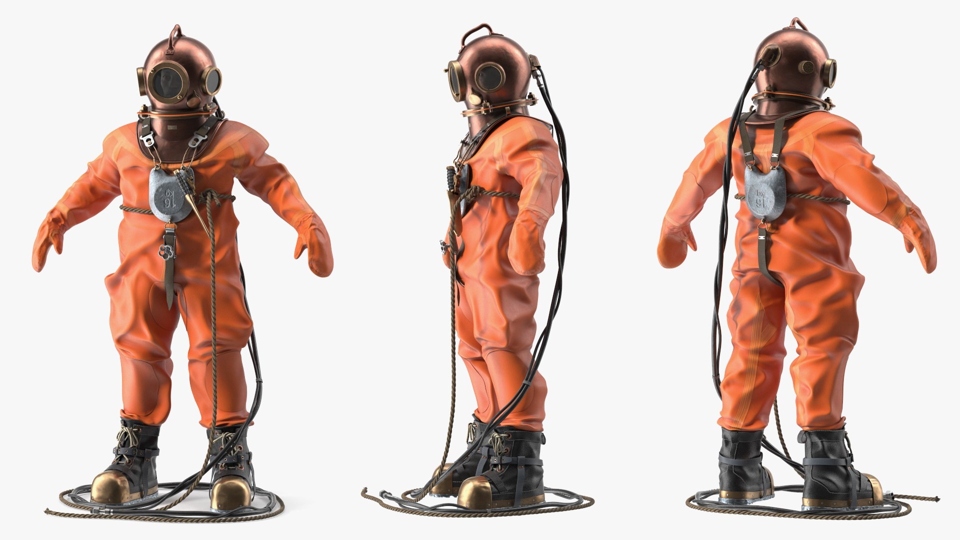Retro Diving Gear 3D Model - TurboSquid 2314084