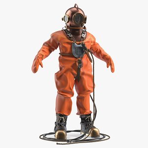 Retro Diving Gear 3D model