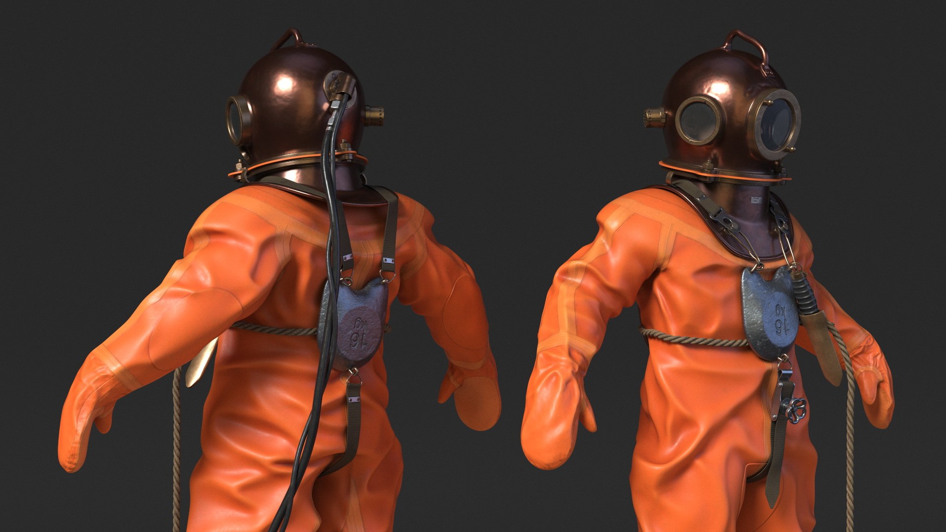 Retro Diving Gear 3D Model - TurboSquid 2314084