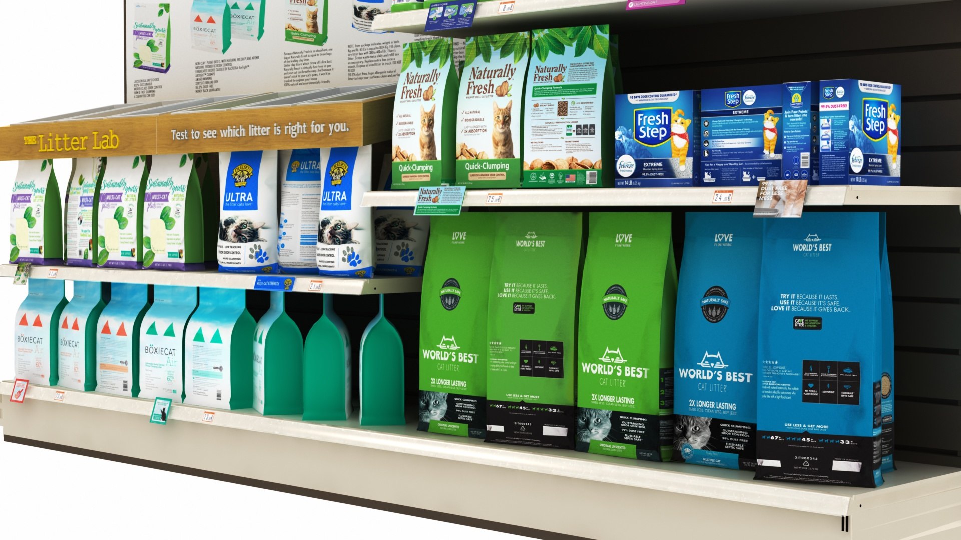 3D Pet Shop Pet Litter Shelves model TurboSquid 1791257