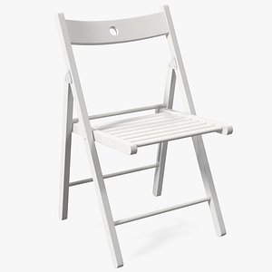 3D Folding Chair White Open