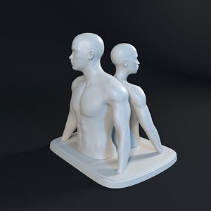 3D model woman man statue