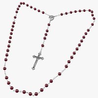 Christian Rosary Beads with Crucifix Red