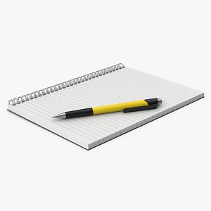 3D model Notepad With Yellow Pen