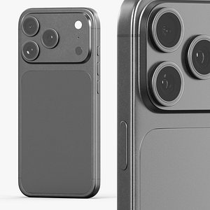 3D Flagship Smartphone with Three Cameras Black model