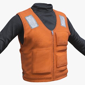 Safety Work Vest with Reflective Panels Orange