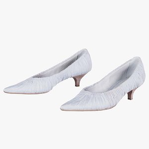 Silver Draped Fabric Pumps Remastered 3D model