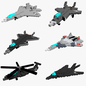 Game Ready 6 Pixelated Stealth Aircrafts