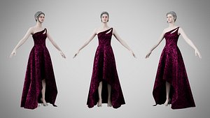 3D Dress 28 Velvet Plum Dream model