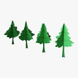 3D model conifer tree paper v