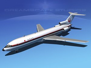 airline boeing 727 727-200 3d 3ds